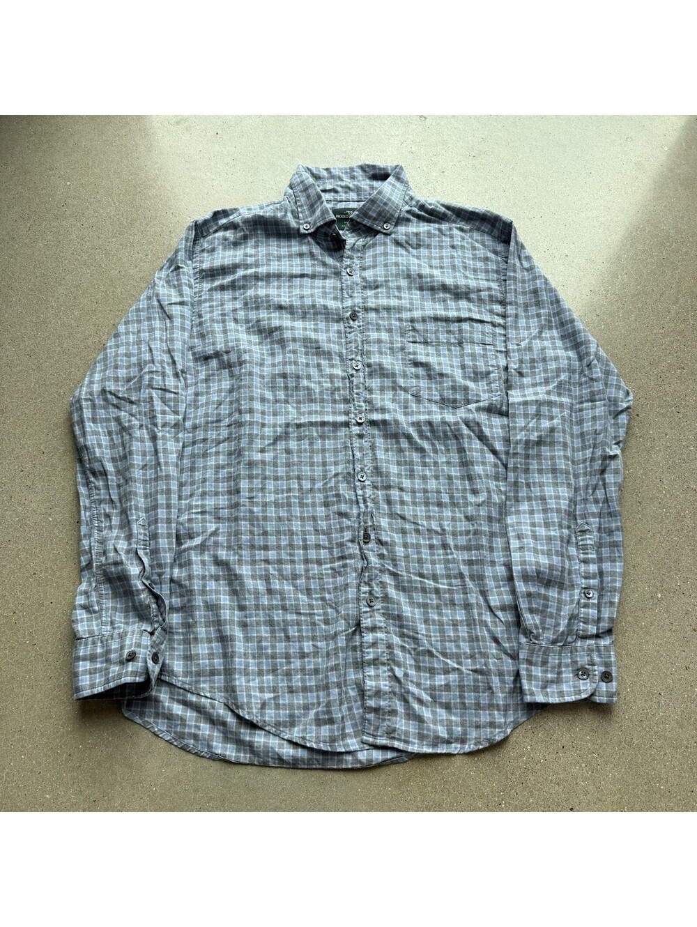 Rodd & Gunn Shirt Mens Large Blue Plaid Sports Fit Woven in Italy Button Down